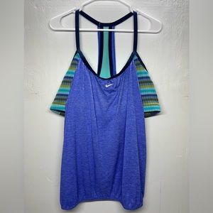 Nike active wear swim top layered. Women’s size 1x. Blue and aqua. Elastic waist